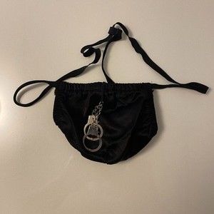 Vintage Men's FREDERICK'S OF HOLLYWOOD Handcuff Satin Black G string